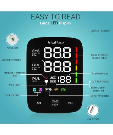 Buy Blood Pressure Monitor - Digital BP Monitor with Adjustable Cuffs | 2x120 Reading Memory & Large LED Display | Fast International Shipping - Buy Online on GoSupps.com