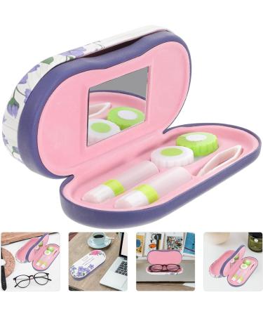 COHEALI Double Glasses & Contact Lens Case with Mirror & Tweezer - Purple | Travel-Friendly & Stylish Accessories - Buy Online on GoSupps.com