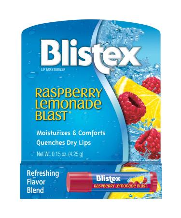 Blistex Raspberry Lemonade Blast Lip Balm 0.15 oz. Moisturizes & Comforts Dry Lips Refreshing Flavor Blend Vitamin C and E Easy Glide Formula for Full Coverage Pack of 12