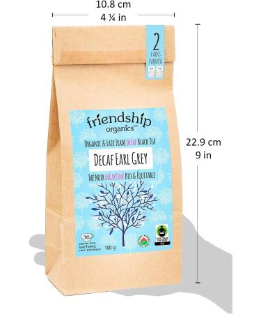 Friendship Organics Decaf Earl Grey Tea Bags Organic and Fair Trade 36 count 36 Count (Pack of 1) - Buy Online on GoSupps.com