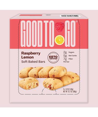 GOOD TO GO Soft Baked Bars - Raspberry Lemon, 9 Pack | Gluten Free, Keto, Paleo, Low Carb Snacks - Buy Online on GoSupps.com