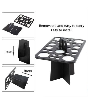 BEAKEY Makeup Brush Drying Rack & Holder | Collapsible Stand with 28 Holes for Brushes | Black Dryer Stand - Buy Online on GoSupps.com
