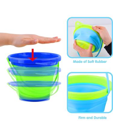 JOYIN 4 Collapsible Buckets & Basket for Kids - Portable 2L Foldable Tub for Beach, Camping, Fishing & Fun Activities - Buy Online on GoSupps.com