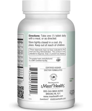 Maxi Health MAXIVITE Complete Multivitamin & Mineral with Iron 90 Tablets - Kosher - Buy Online on GoSupps.com