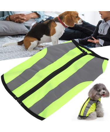 Reflective Dog Vest - Safety Jacket for Night Travel | Bright Green Zippered Pet Reflective Clothing - Buy Online on GoSupps.com