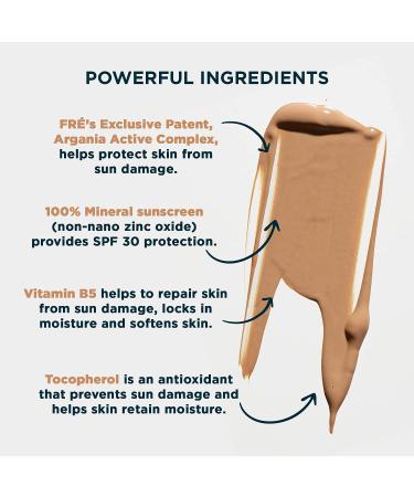 GLOW ME Tinted Mineral Sunscreen SPF 30 Face Moisturizer by FRE Skincare (Medium-Deep) | Hydrating Lightweight Cream for Healthier Glowing Skin - Buy Online on GoSupps.com