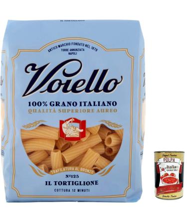 Italian Gourmet E.R. Voiello Pasta Tortiglioni Pack of 10 100% Italian pasta N125 500g + Polpa Italian Gourmet 400g