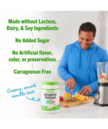 Orgain Organic Vegan & Organic Protein + Superfoods Powders Vanilla Bean Flavors - Plant Based Protein Gluten Free - Buy Online on GoSupps.com