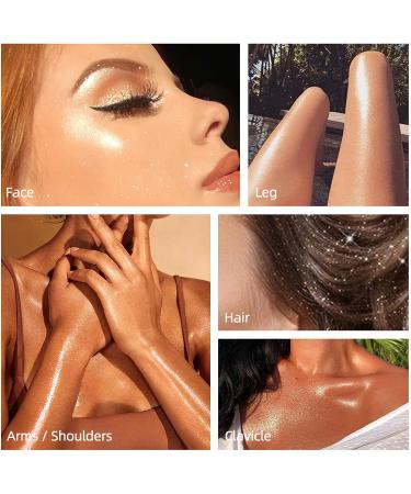Glitter Spray Set - Silver Pink Gold Shimmer Powder for Face, Body & Hair - Festival Party Makeup Decoration - Ideal for Girls & Women - Buy Online on GoSupps.com