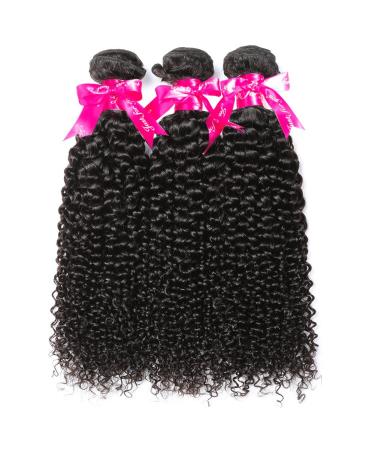 Hermosa 10A Brazilian Curly Human Hair Bundles - 12 14 16 Inch - Unprocessed Remy Hair - Natural Black - Buy Online on GoSupps.com