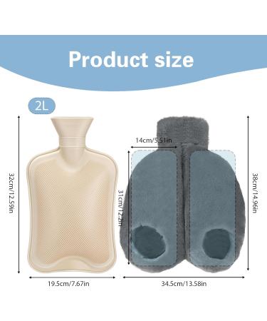 2L Foot Warmer & 2-in-1 Hot Water Bottle - Fluffy Cover for Adults & Kids | Ideal Heat Bottle for Cozy Feet & Bedtime Comfort - Buy Online on GoSupps.com