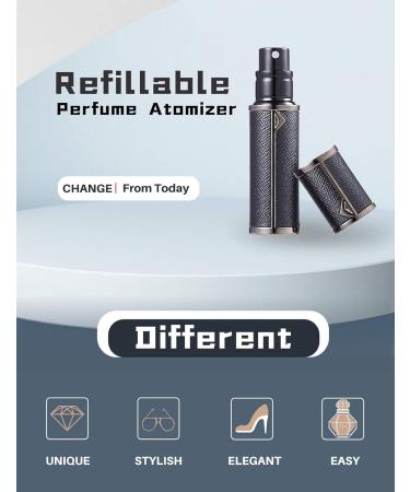 AsaNana Perfume Atomiser Refillable & Travel Size Perfume Bottle Leaking Proof Bottom Pump without Funnel Luxurious Small women and men 5ml (BLK-Black) - Buy Online on GoSupps.com