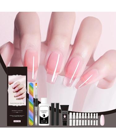 Poly Extension Gel Nail Kit- Basic Pooly Gel Nal Art Tool | Manicure Crystal Powder Nail Extension | Poly Nail Extension Gel Tools | Nail Decoration Tool For Business Trip Beauty Salon Home Travel Light Pink Refer to description - Buy Online on GoSupps.com