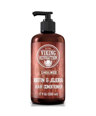 Viking Revolution Sandalwood Conditioner with Biotin and Jojoba Oil - Mens Conditioner Natural Hair Conditioner for Men with Vitamin B5 (17 Oz) Conditioner 17 Fl Oz (Pack of 1)
