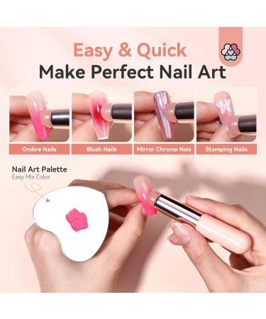 SAVILAND 2PCS Silicone Nail Brush Set - Reusable Chrome Applicator for Ombre Aura Nails & Gradient Nail Art - Perfect for Beginners - Buy Online on GoSupps.com