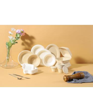 Disposable Party Plates I 500ml Dessert and Salad Bowls | Heavy Duty Eco-Friendly Sturdy Appetizer Plates |Party Christmas Tableware (50 Primary 500ml) 50 Primary 500ml - Buy Online on GoSupps.com