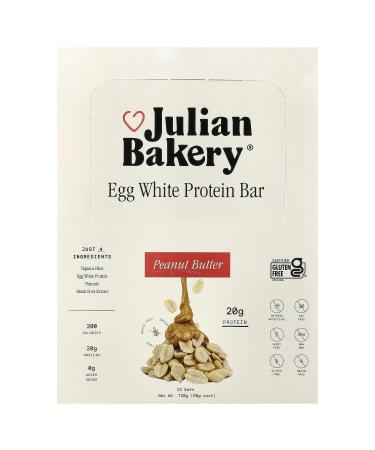 Julian Bakery Egg White Protein Bar Peanut Butter 12 Bars 2.1 oz (60 g) Each