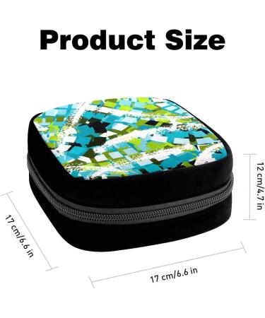 GIAPB Period Bag - Blue Plaid Art Color Print | Sanitary Napkin Storage & Makeup Pouch - Buy Online on GoSupps.com