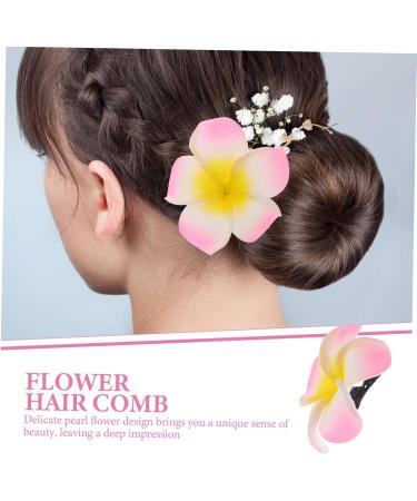 Beatifufu 1pc Hawaii Decor Hair Accessories for Bride Floral Decorations Bride Insert Comb Flowers Decoration Bridal Hair Comb Floral Headpiece Pearl Trim Pink Wedding Hair Piece Women's - Buy Online on GoSupps.com
