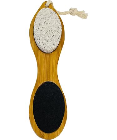 4-in-1 Bamboo Foot File Brush with Pumice Stone and Callus Remover - Buy Online on GoSupps.com