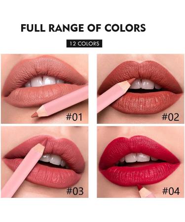  szaluyk Set of 12 matte lip pencils 12 colors natural creamy waterproof for home travel parties weddings office school winter spring autumn dates night - Buy Online on GoSupps.com