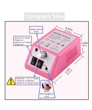 Electric Nail Drill Set for Acrylic and Gel Nails - Manicure Pedicure Kit in Pink - Buy Online on GoSupps.com
