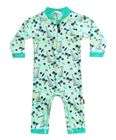 weVSwe Baby Toddler Boy Swimsuit UPF 50+ Sun Protection Rash Guard Swimwear with Crotch Zipper 0-3 Years 2 Years Surfboard-1