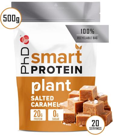 PhD Smart Plant High Protein Vegan Shake - Salted Caramel Flavor 500g | Ideal for Shakes, Baking, and Desserts - Pack of 1 - Buy Online on GoSupps.com