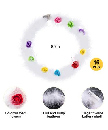 Luminous LED Flower Crowns Headbands - 16pcs Multicolor Light Up Floral Headdress for Women, Girls - Perfect for Halloween, Wedding, Beach Parties - Photo Props Included - Buy Online on GoSupps.com