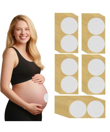 ZhowHoHo 100 Pcs Pregnancy Belly Button Cover Patch 2.16" Reusable Hide Belly Button Cover for Use Under Pregnancy Shirt (100 Whtie Normal)