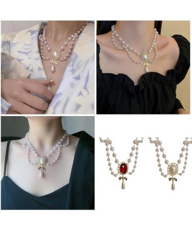 Southjieling Fashionable Tassel Necklace - Elegant Multi-Layer Pearl Collarbone Chain | Women's Jewelry Accessories in White - Buy Online on GoSupps.com