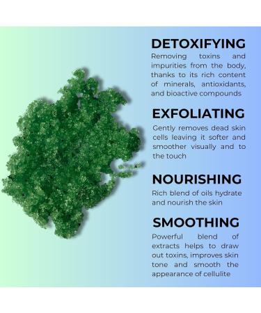 YUNASENCE L OR DE LA MER Organic Anti-Cellulite Body Scrub | Sea Salt Seaweed & Lemongrass 13oz | Smoothing & Exfoliating Skin Treatment - Buy Online on GoSupps.com