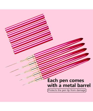 5Pcs Nail Arts Liner Brushes Painting Brush Set Thin Nail Arts Dotting Drawing Pen 4/8/12/20/25mm Suitable For Home Use - Buy Online on GoSupps.com