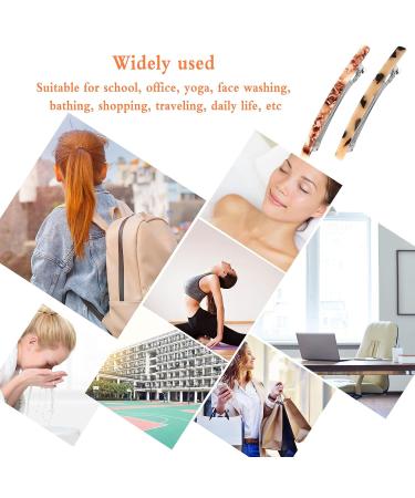 6 Pcs Automatic Acetate French Hair Clips - Rectangular Acrylic Ponytail Holders for Medium & Thick Hair - Buy Online on GoSupps.com