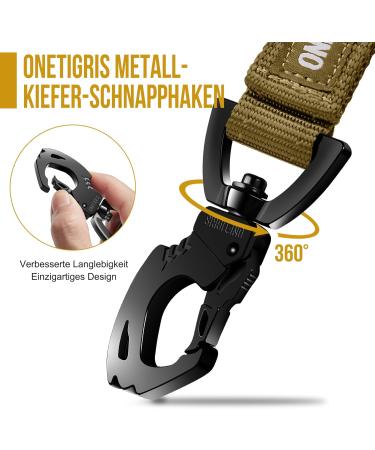 Oneigris Bolt Short Dog Leash 52cm - Reflective Nylon Tiger Tooth Clip Soft Upholstery for Medium & Large Dogs - Durable & Stylish Brown - Buy Online on GoSupps.com