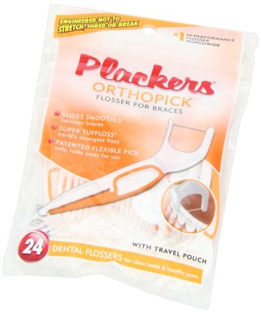 Plackers Ortho Pick Flosser 24 Count - Dental Floss Picks for Braces - Orthodontic Flossing Tool - Buy Online on GoSupps.com
