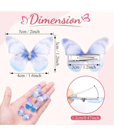 Buy 20 Pieces Butterfly Hair Clips - Glittery 3D Snap Hair Accessories for Girls Women & Children | Diamond Design - Buy Online on GoSupps.com