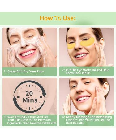 Under Eye Patches for Dark Circles and Puffy Eyes - 24K Gold Masks with Collagen, Hyaluronic Acid, and Vitamins - Buy Online on GoSupps.com