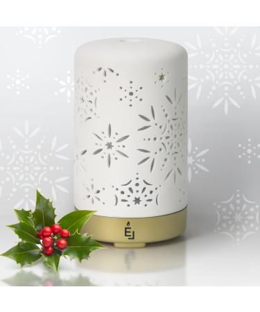 Earnest Living Eile Oil Diffusor White Ceramic diffuser 100 ml timer Nachlichter and Auto-Aus function home office humidifier aromatherapy diffuser for essential oils christmas snowflake - Buy Online on GoSupps.com