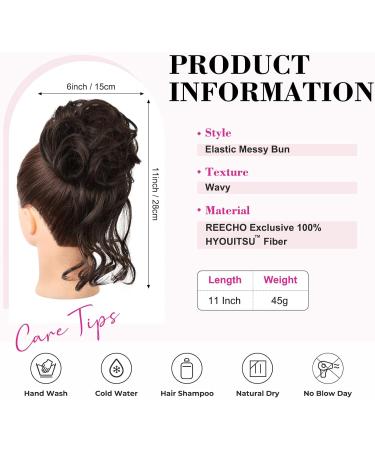 REECHO Synthetic Messy Bun Updo Hair Piece - Light Chocolate Brown - Buy Online on GoSupps.com