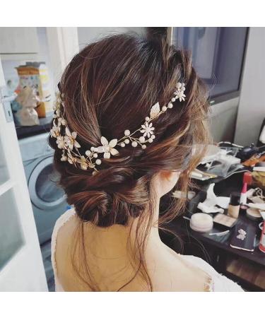 Wedding Hair Accessories Bridal Rhinestone & Pearl Flower Hair Pins U Shaped Crystal Hair Grips Hair Clips for Bridesmaid Women Girls Kids Bobby Pins for Braids Thick Hair (Gold-1pc) - Buy Online on GoSupps.com