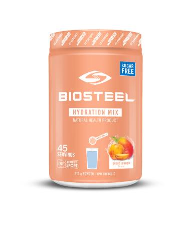 BioSteel Hydration Mix Great Tasting Hydration with Zero Sugar and No Artificial Flavours or Preservatives Peach Mango Flavour 45 Servings per Tub 315 g (Pack of 1) Mix