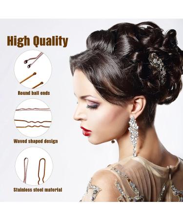 Brown Bobby Pins Kit - 100 Pcs 2 Inch Hair Pins & 50 Pcs 2.4 Inch U Shaped Bobby Pins for Women/Girls - QEUAEC - Buy Online on GoSupps.com