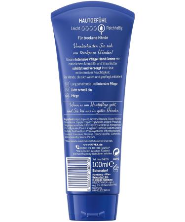 Nivea Intensive Care Hand Cream with Almond Oil & Shea Butter - 100ml Rich Moisture Skin Cream for Deep Hydration & Nourishing Care - Buy Online on GoSupps.com