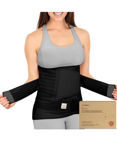 3 in 1 Postpartum Belly Support Recovery Wrap - Postpartum Belly Band After Birth Brace Slimming Girdles Body Shaper Waist Shapewear Post Surgery Pregnancy Belly Support Band (Midnight Black XL) XL Midnight Black