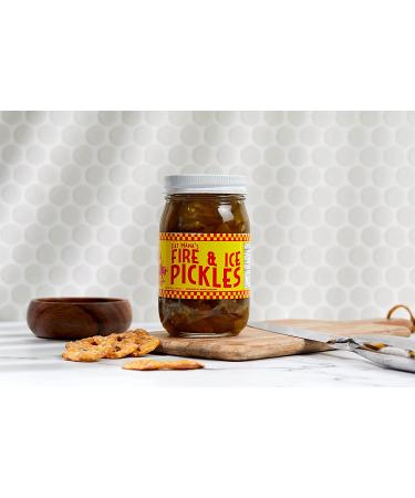 Fat Mama's Fire and Ice Pickles - Spicy, Sweet, and Always Crispy - Perfect for BBQs, Grilling, and Everyday Meals - 16 Oz. Glass Jar - Made in USA - Buy Online on GoSupps.com