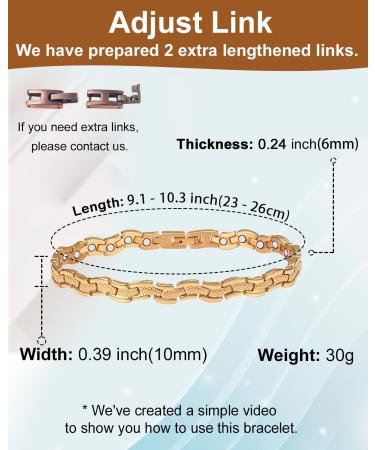 EnerCoppeX Magnetic Ankle Bracelet for Women Stainless Steel Lymph Detox Anklet 3500 Gauss Effective Magnet (SAC-0189G) - Buy Online on GoSupps.com