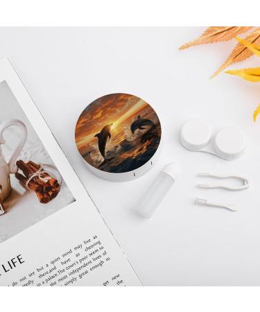 Contact Lens Case - Dolphin Jumping Out of Water Print | Plastic Lens Care Box & Travel Container - Buy Online on GoSupps.com