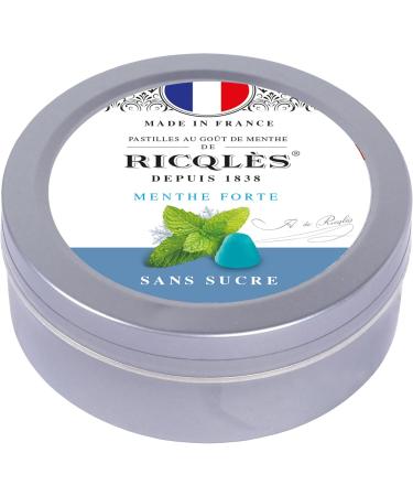 RICQLES-MINT PASTILLES WITHOUT SUGARS - Fresh Breath - Transport Sickness - Strong Mint Taste - NEW FORMULA - 45g Metal Tin - Buy Online on GoSupps.com