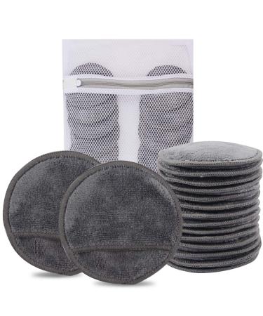 Kinhwa Sliming Pads Washable 14 pieces Reusable cotton pads made of microfiber with clothesack soft & sustainable make -up migratory towels Perfect for facial cleaning makeup removal removal pads (14 Pack) gray - Buy Online on GoSupps.com